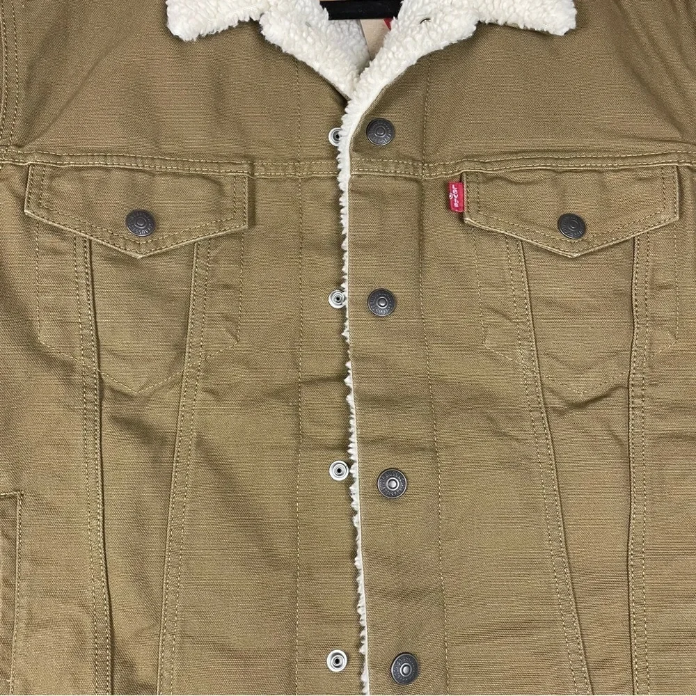 Levi’s Iconic Cozy Durable Warm Canvas Sherpa Lined Trucker Jacket - NWT - Sz S